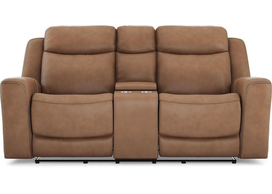 Davidson Caramel Leather 6 Pc Dual Power Reclining Living Room