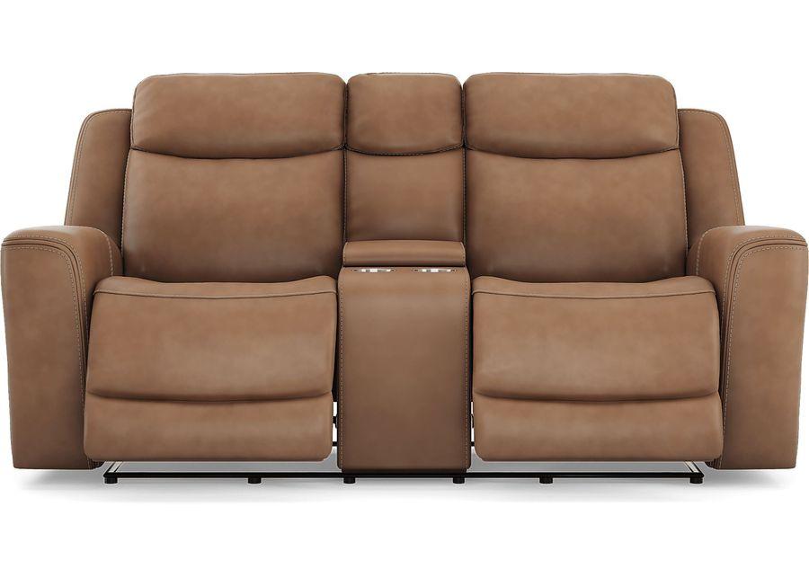 Davidson Caramel Leather 6 Pc Dual Power Reclining Living Room