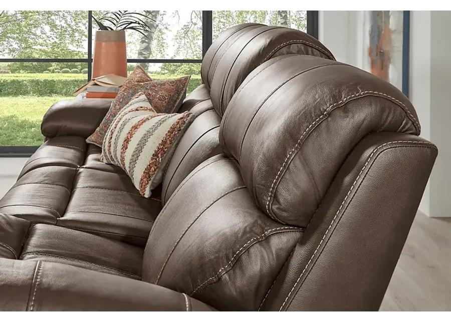 Trevino Place Chocolate Leather 2 Pc Living Room with Reclining Sofa