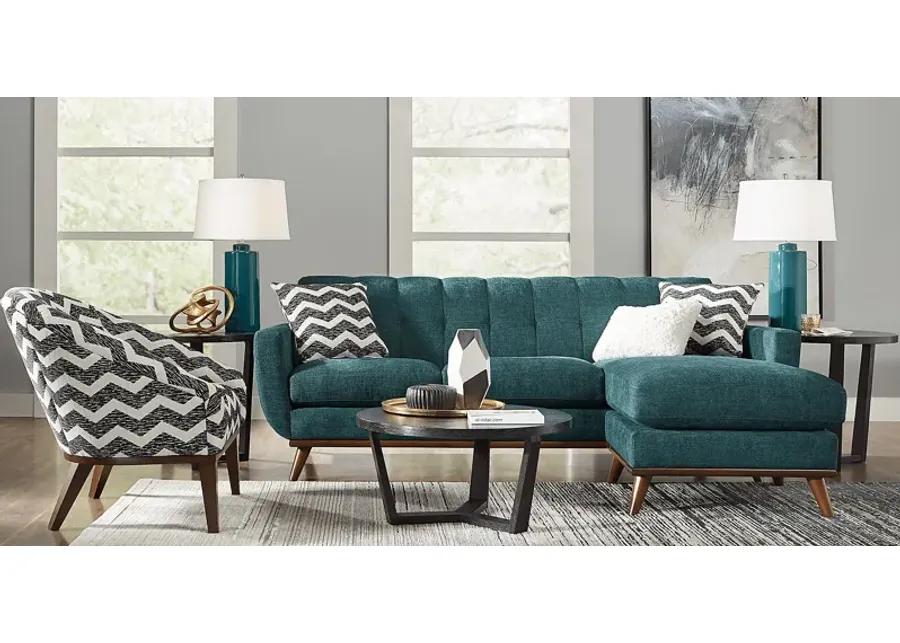 East Side Teal 4 Pc Sectional Living Room