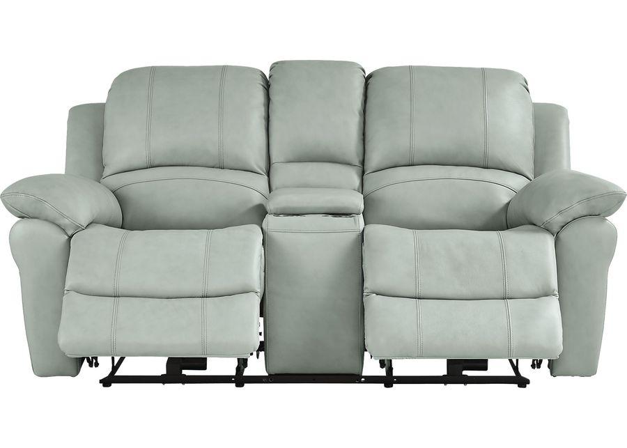 Vercelli Way Aqua Leather 8 Pc Reclining Living Room