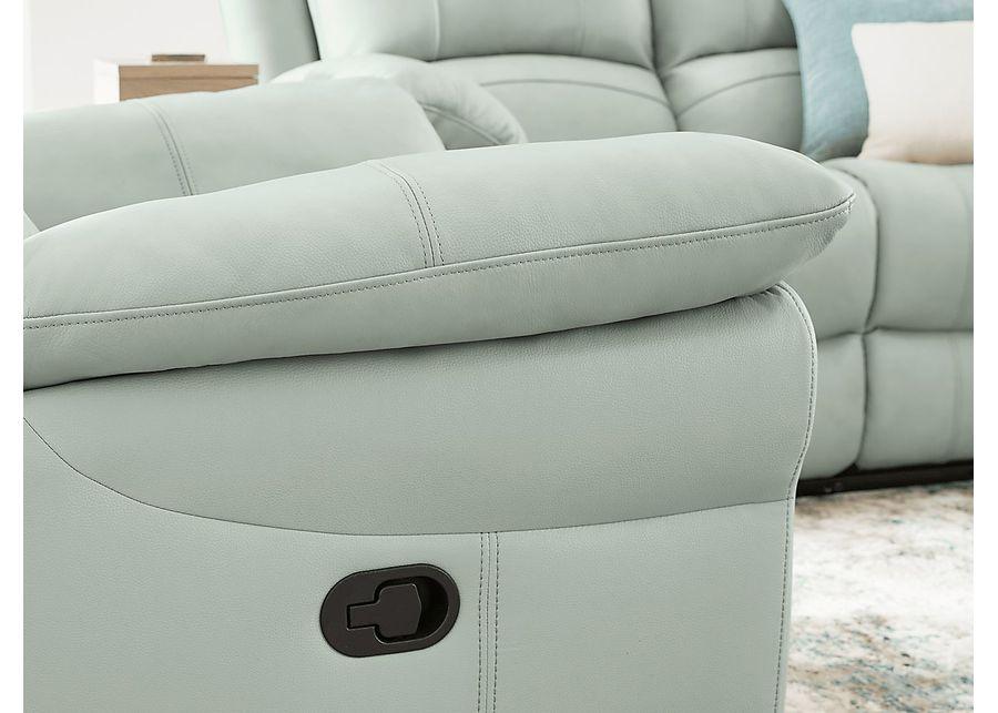 Vercelli Way Aqua Leather 8 Pc Reclining Living Room