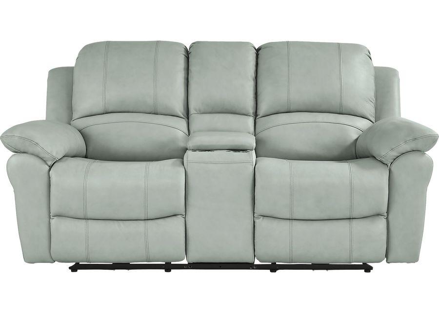 Vercelli Way Aqua Leather 8 Pc Reclining Living Room