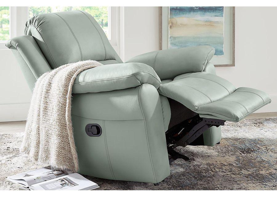 Vercelli Way Aqua Leather 8 Pc Reclining Living Room