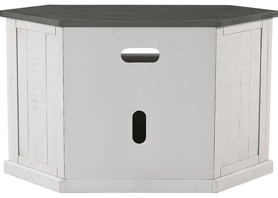 Rustic Path White 49.5in. Corner Console