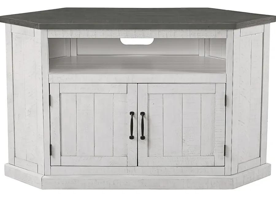 Rustic Path White 49.5in. Corner Console