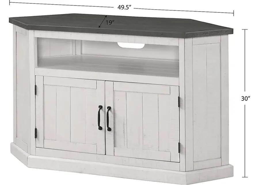 Rustic Path White 49.5in. Corner Console