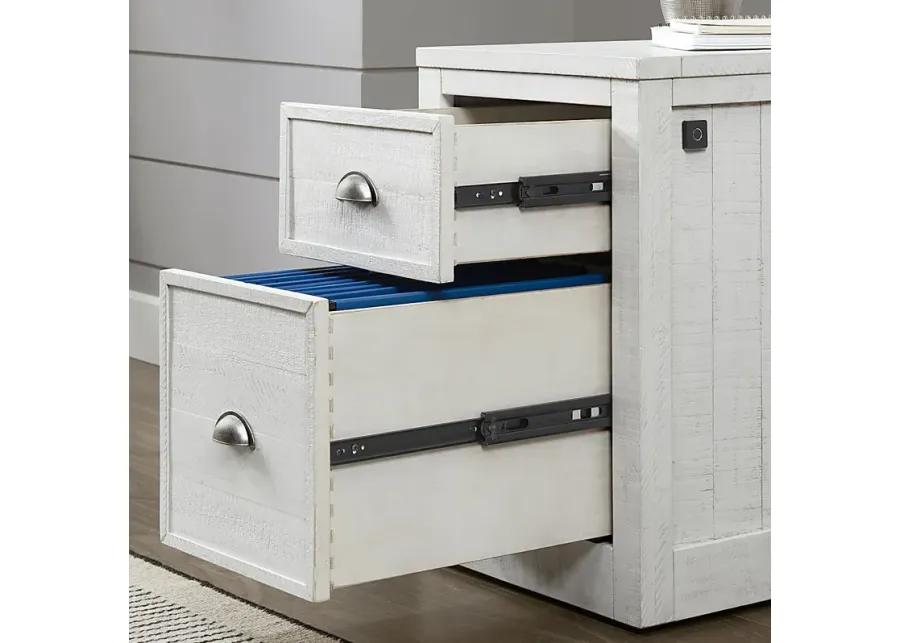 Trevose White File Cabinet with Fingerprint Lock