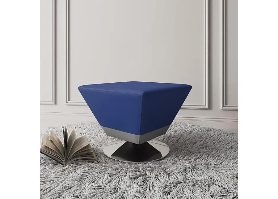 Buecker Blue Swivel Ottoman