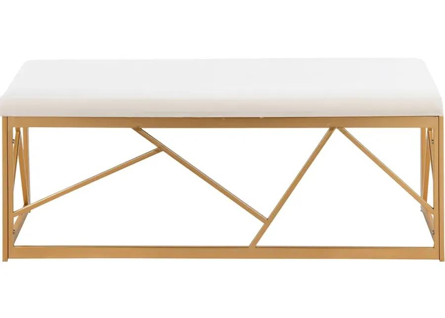 Belino I White Accent Bench