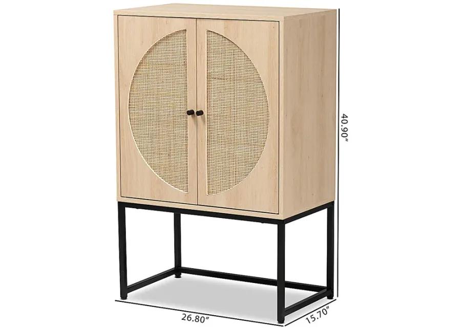 Tiche Light Brown Accent Cabinet