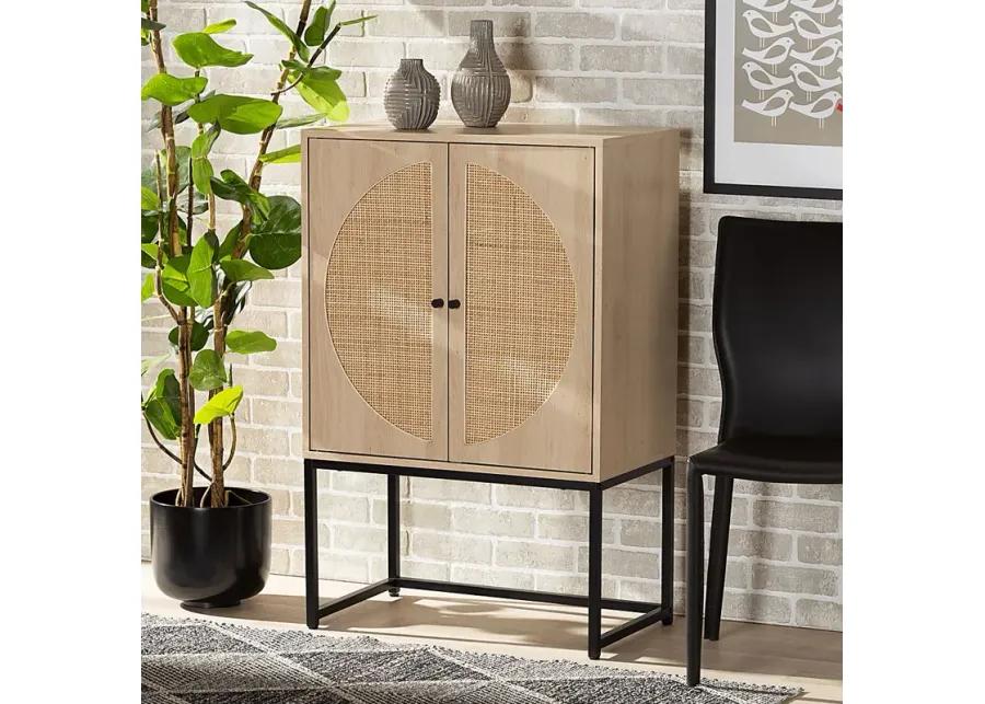 Tiche Light Brown Accent Cabinet