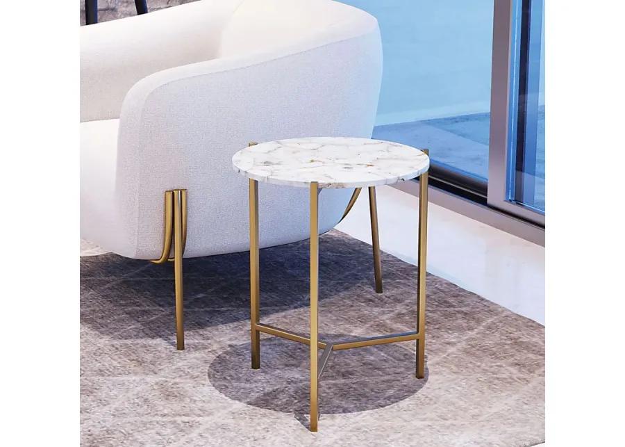 Oswin White Accent Table