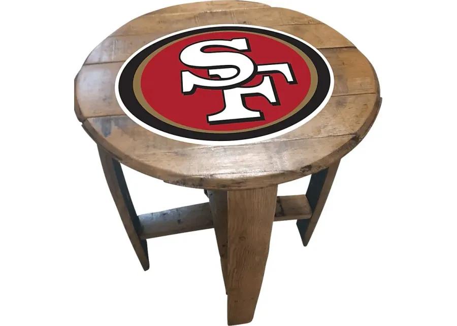 Big Team NFL San Francisco 49ers Brown End Table