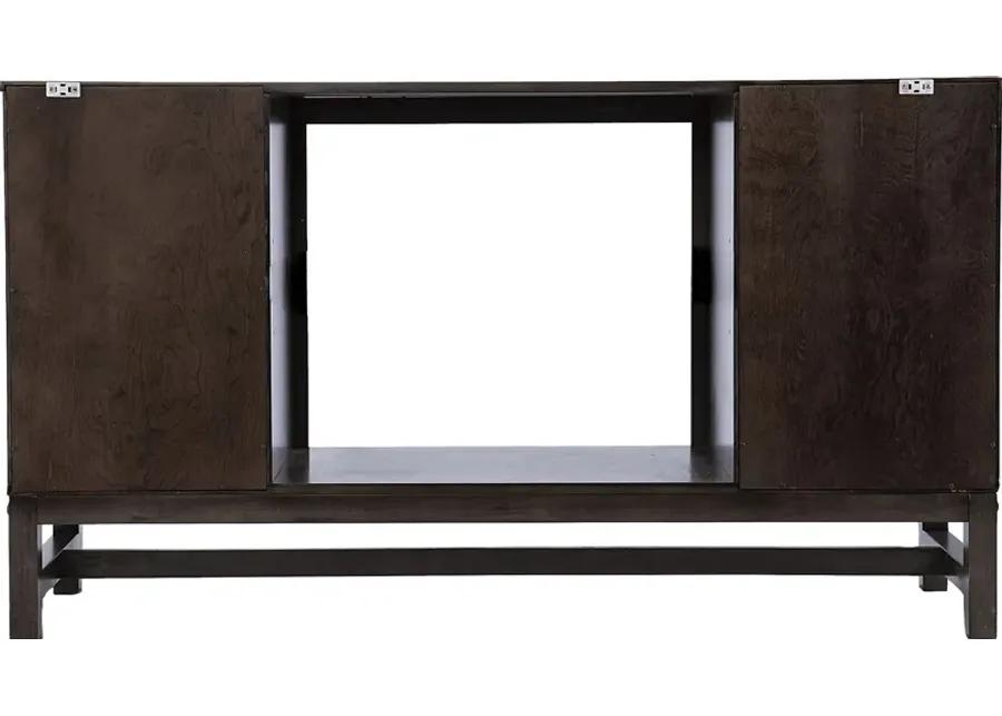 Lysander I Brown 54 in. Console, With Color Changing Electric Fireplace