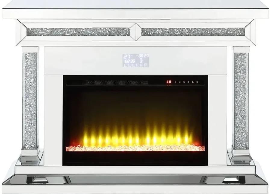 Buglewood Silver 47 in. Console, With Electric Fireplace