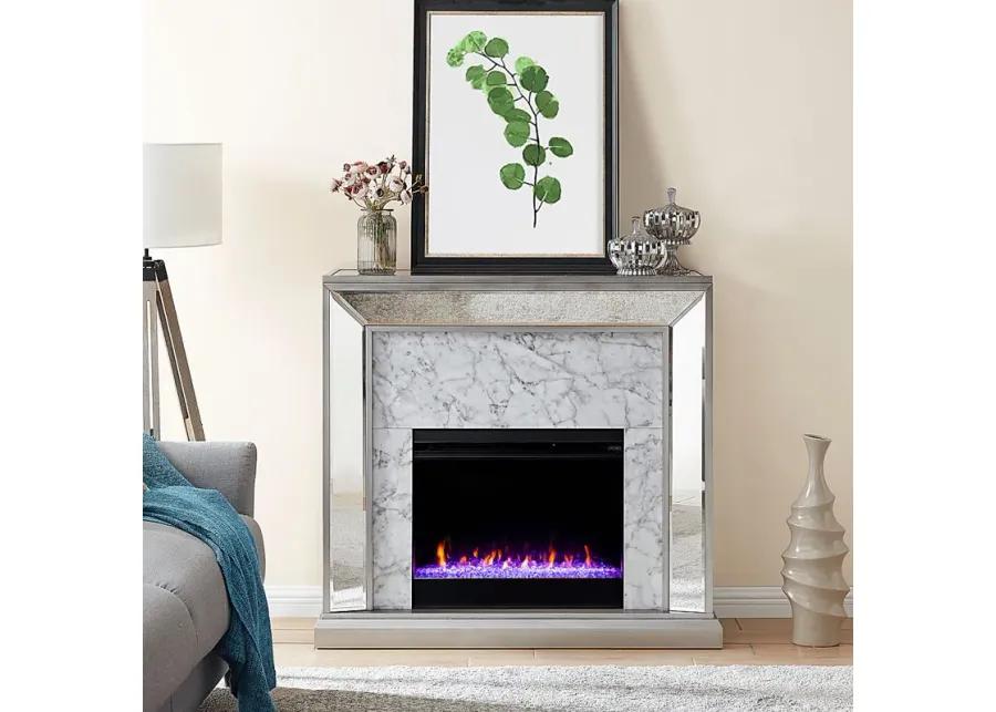 Tarryhollow I Gray 44 in. Console, With Color Changing Electric Fireplace