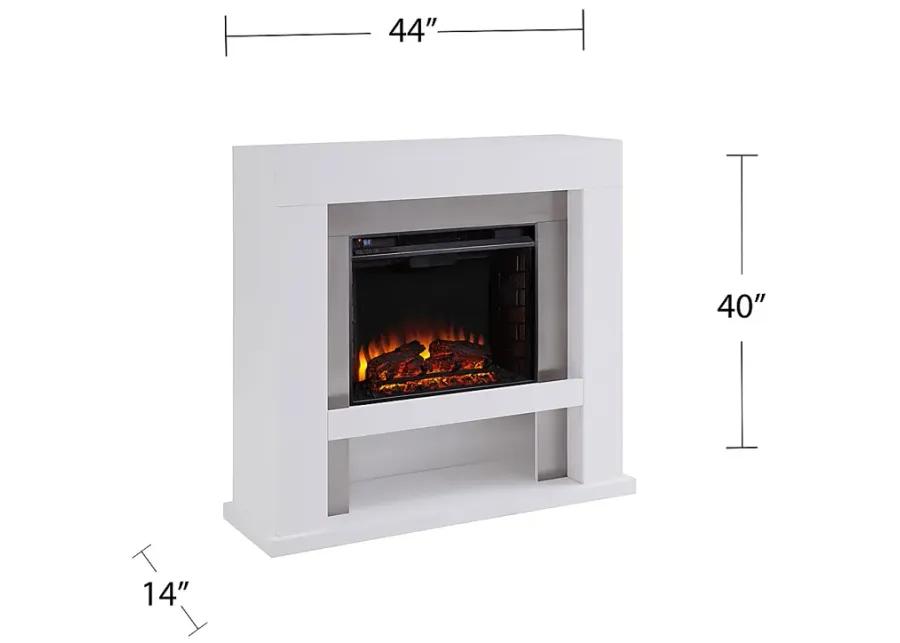 Linkmeadow II White 44 in. Console With Electric Log Fireplace