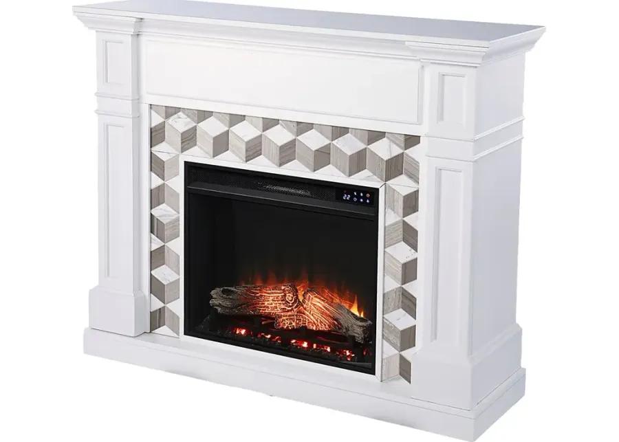 Talmadge IV White 48 in. Console With Touch Panel Electric Fireplace
