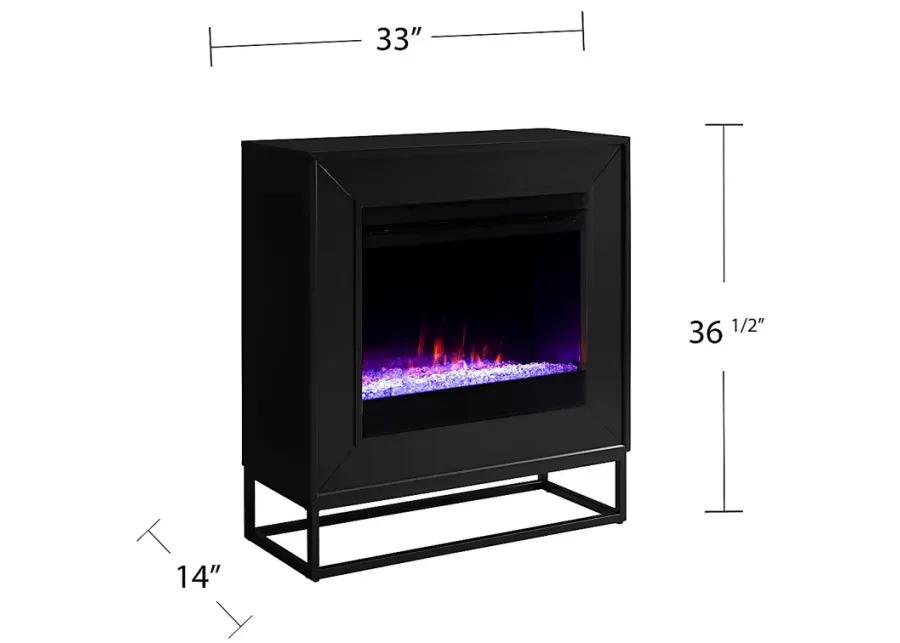 Frescan I Black 33 in. Console With Color Changing Electric Fireplace