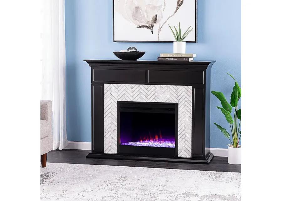 Tronewood I Black 50 in. Console, With Color Changing Electric Fireplace