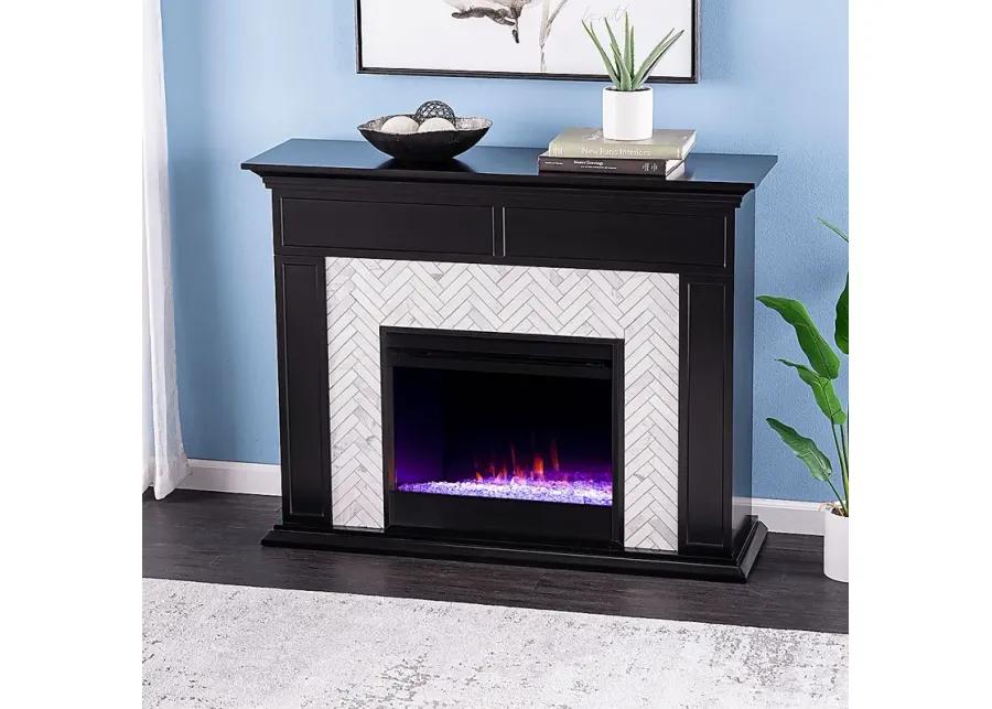 Tronewood I Black 50 in. Console, With Color Changing Electric Fireplace