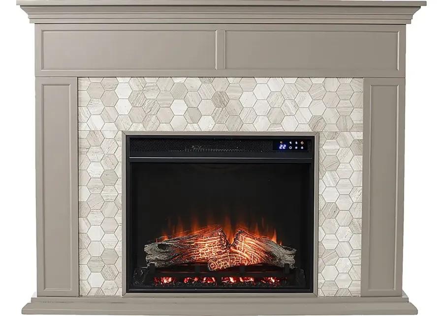 Tronewood IV Gray 50 in. Console, With Touch Panel Electric Fireplace