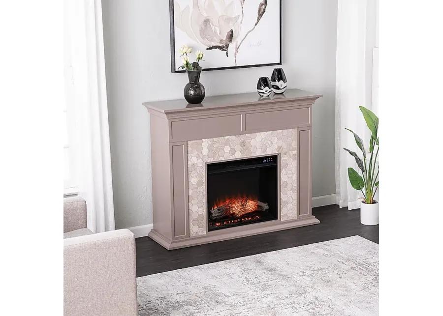 Tronewood IV Gray 50 in. Console, With Touch Panel Electric Fireplace