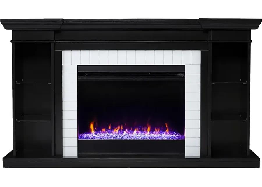 Tessman I Black 54 in. Console, With Color Changing Electric Fireplace