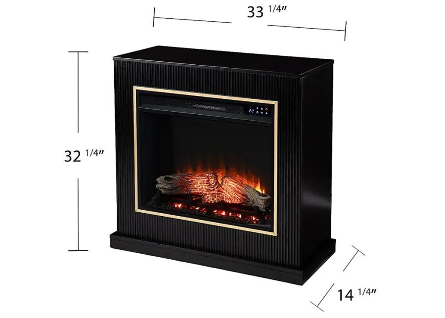 Willaurel IV Black 33 in. Console, With Touch Panel Electric Log Fireplace