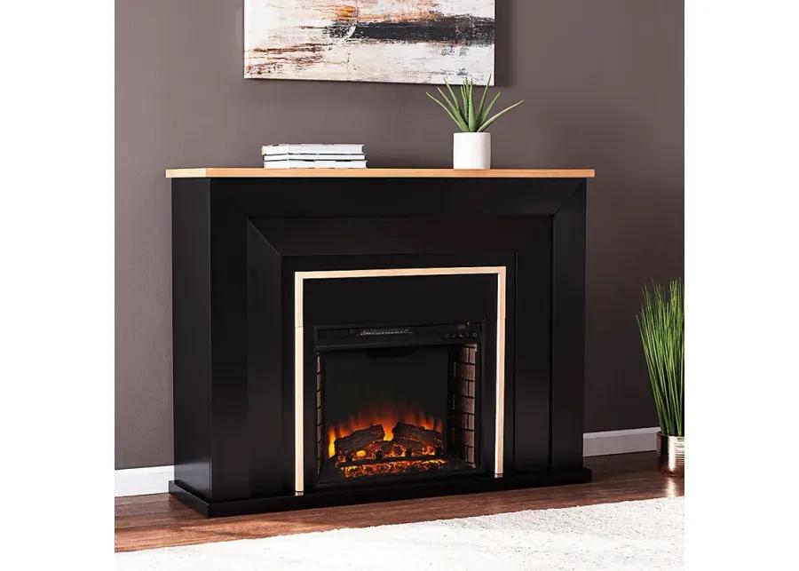 Elmington II Black 52 in. Console With Electric Log Fireplace