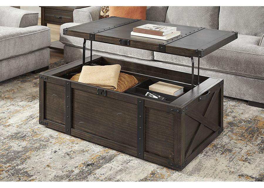 Rocky Creek Brown Storage Cocktail Table