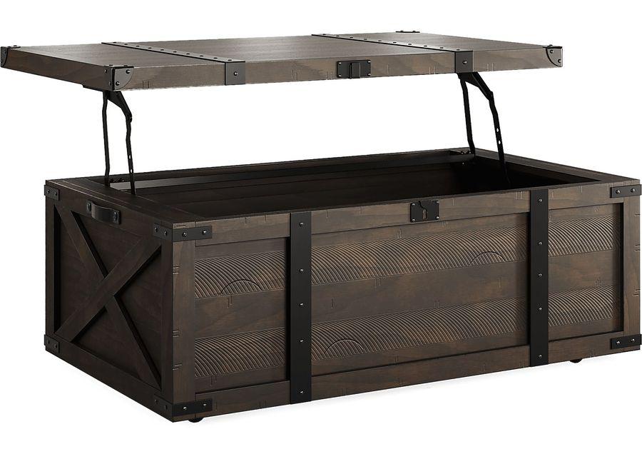 Rocky Creek Brown Storage Cocktail Table