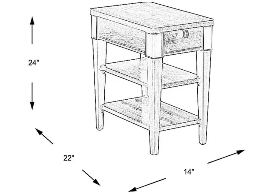 Accendry Brown Chairside Table