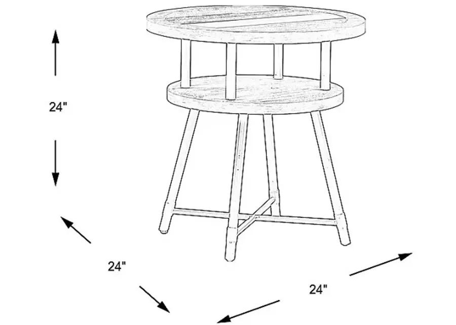 Midtown Loft Natural Round End Table