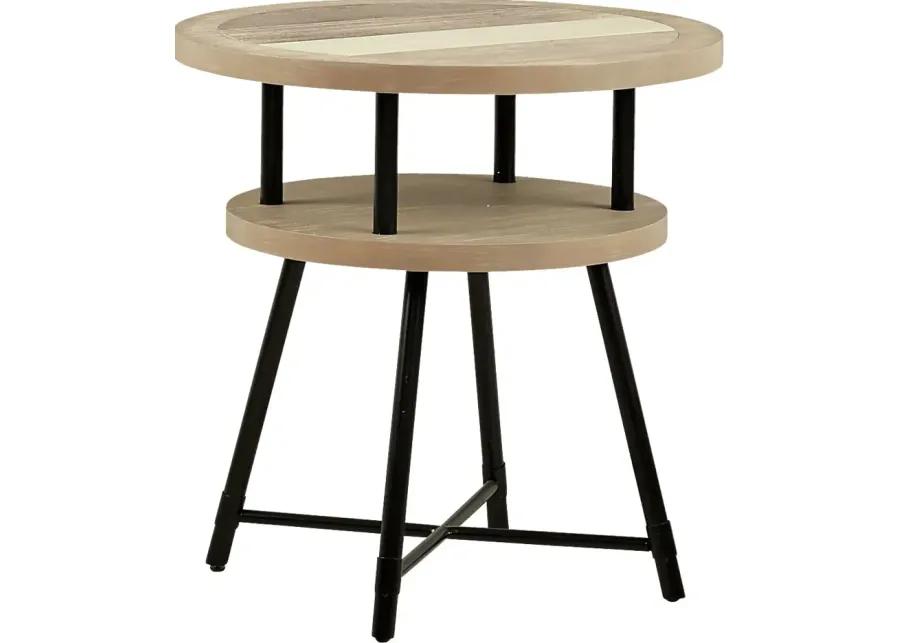 Midtown Loft Natural Round End Table