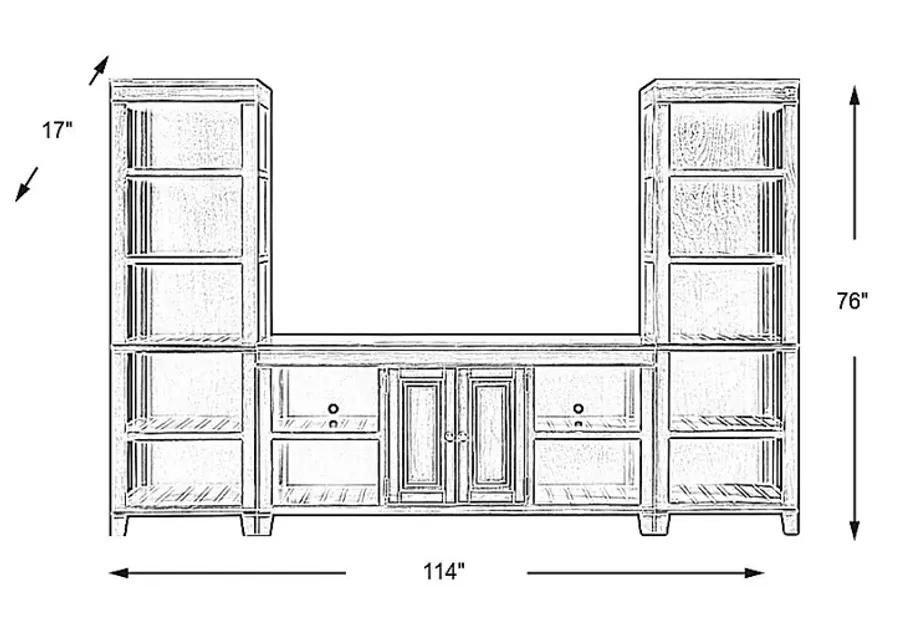 Darby Brook Dark Gray 3 Pc Wall Unit with 66 in. Console