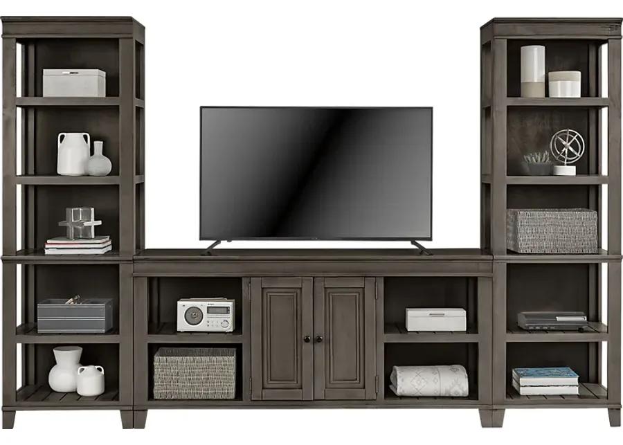 Darby Brook Dark Gray 3 Pc Wall Unit with 66 in. Console