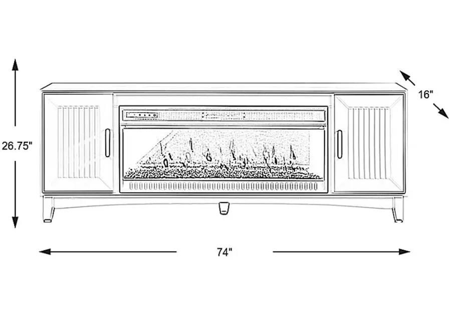 Shanewood II White 74 in. Console with Electric Fireplace