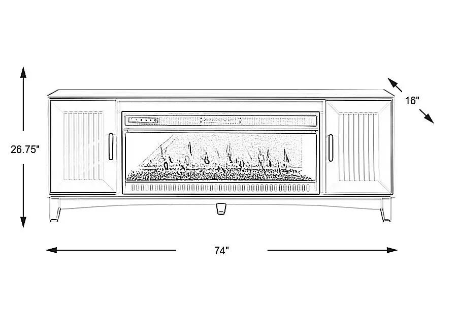 Shanewood II Blue 74 in. Console with Electric Fireplace