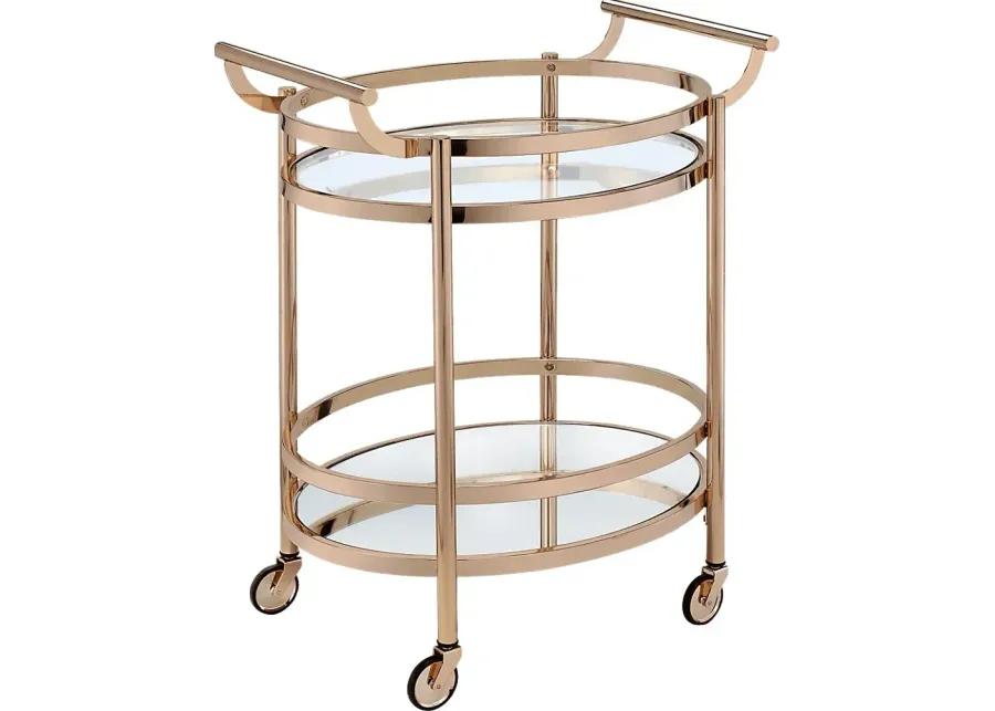 Loreen Rose Gold Bar Cart