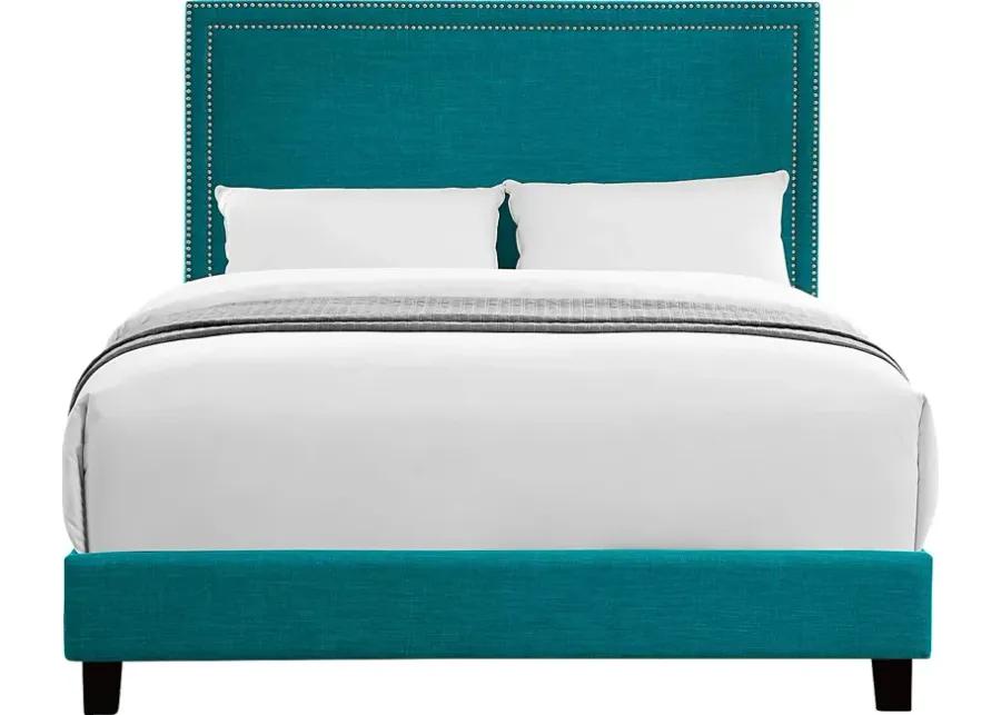 Draeger Teal Queen Platform Bed