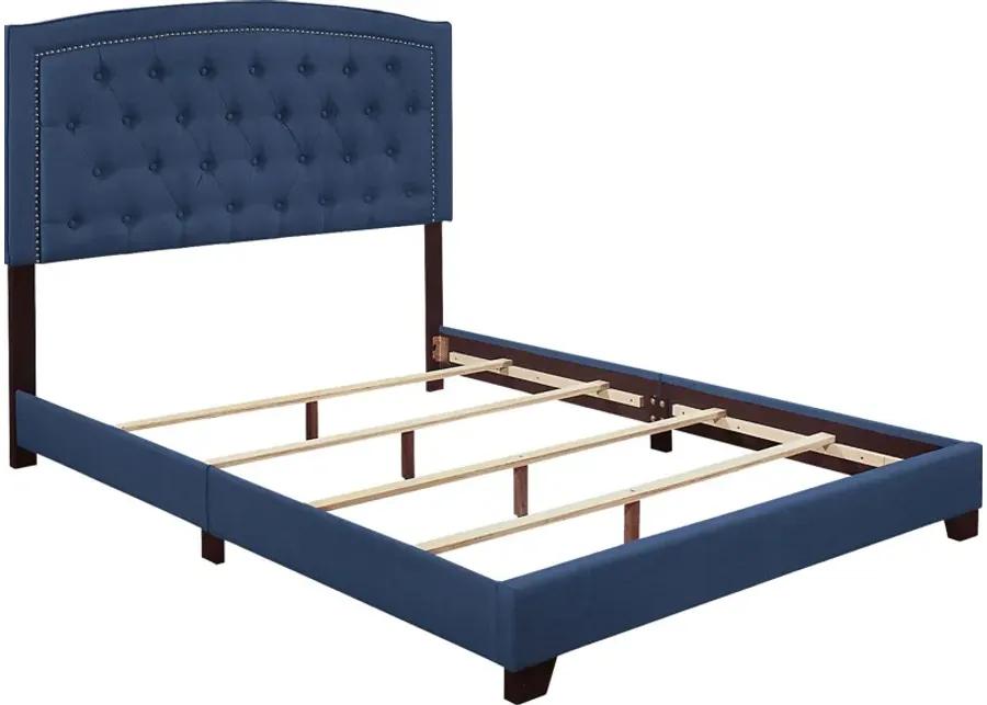 Juneberry Blue Queen Upholstered Bed