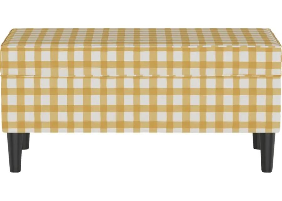 Cottage Charm Yellow Storage Bench