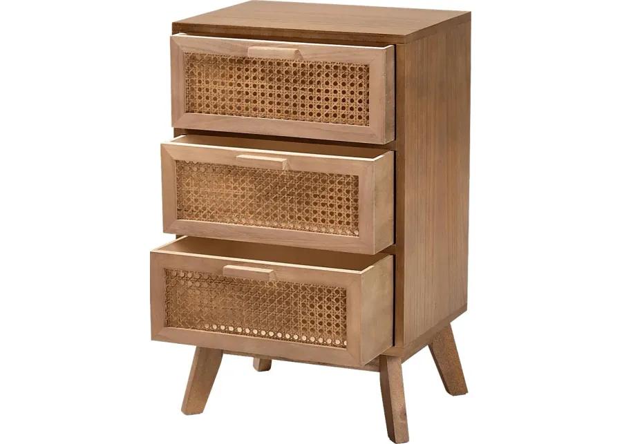 Ethelwyn Brown 3 Drawer Nightstand