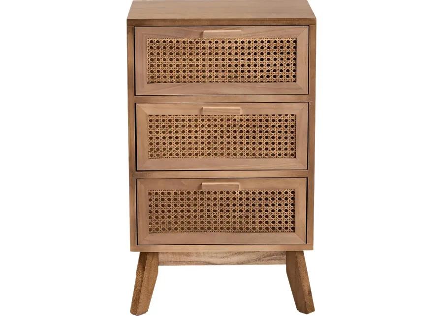 Ethelwyn Brown 3 Drawer Nightstand