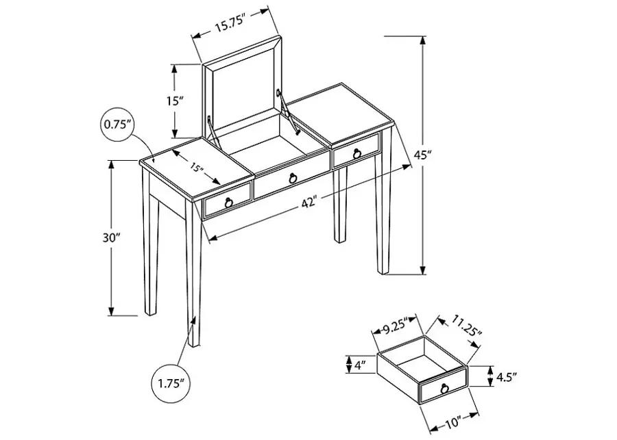 Gwenellen Silver Vanity Table