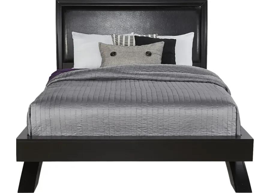 Belcourt Black 5 Pc King Upholstered Sleigh Arch Bedroom
