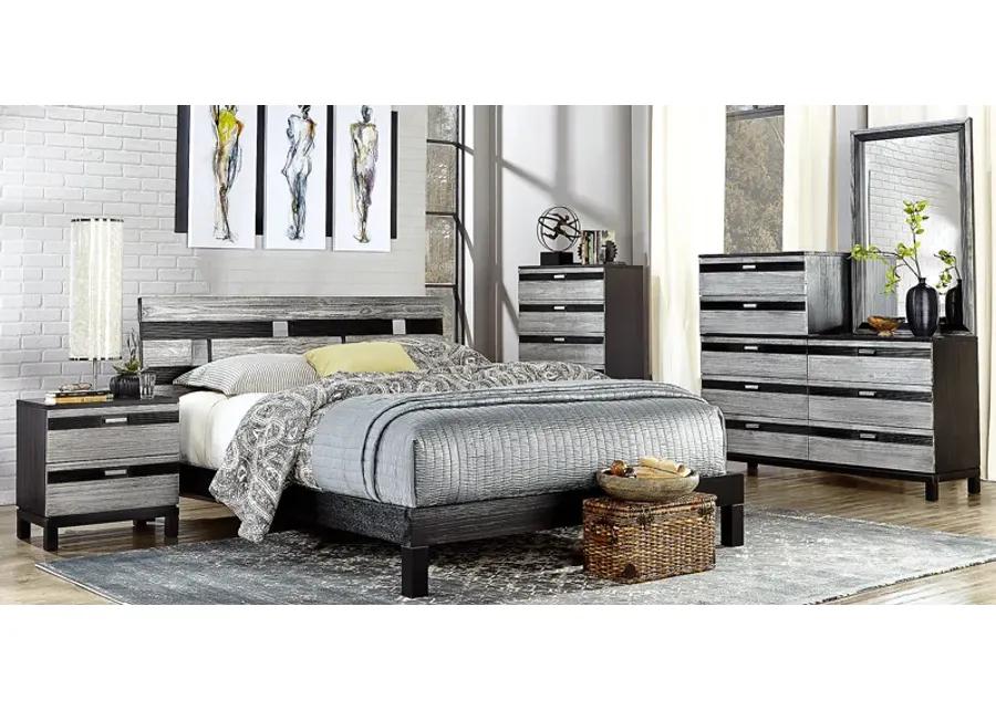 Gardenia Silver 5 Pc Queen Platform Bedroom