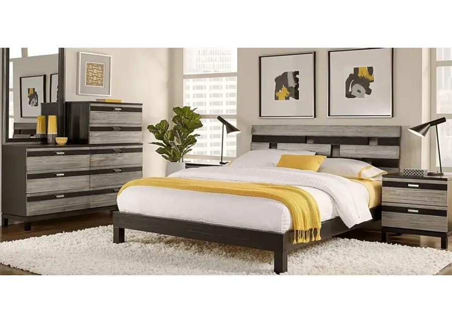 Gardenia Silver 5 Pc Queen Platform Bedroom